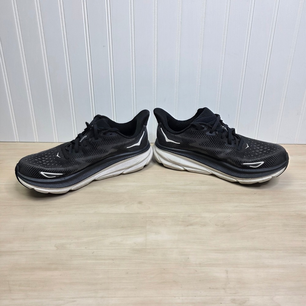 Hoka One One Clifton 9 Womens Running Shoes Black White 1127896-BWHT Size 9 B - Picture 7 of 10